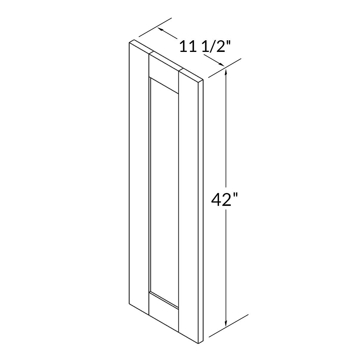 12"W x 42"H wall decorative door Alpina White