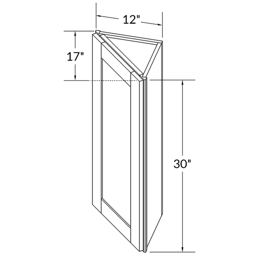 Wall End Kitchen Cabinet WEC1230 Milan Pearl LessCare 12 in. width 30 in. height 12 in. depth