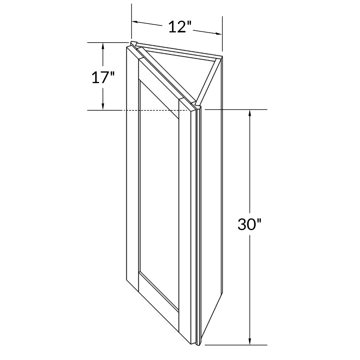 Wall End Kitchen Cabinet WEC1230 Milan Slate LessCare 12 in. width 30 in. height 12 in. depth