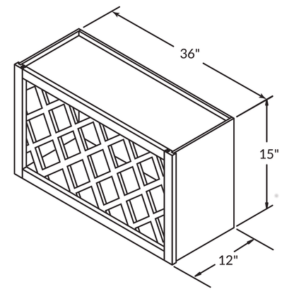Wine Rack Kitchen Cabinet WR3615 Milan Pearl LessCare 36 in. width 15 in. height 12 in. depth