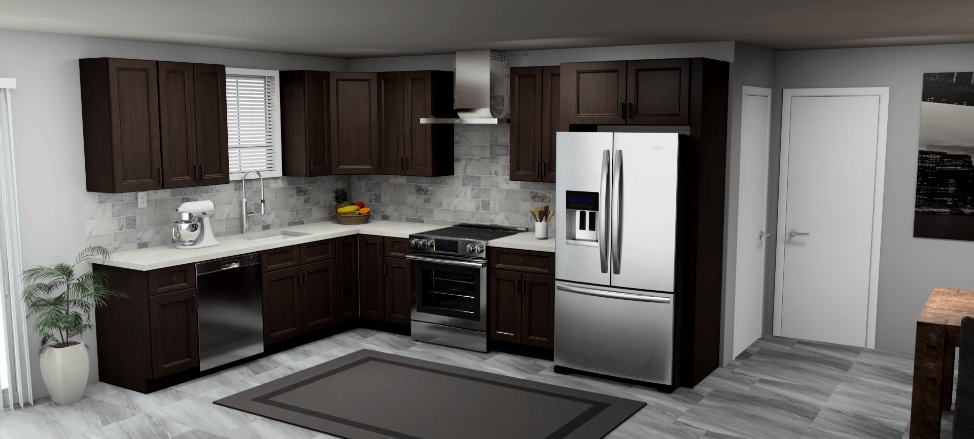 Fabuwood Allure Fusion Kona 9 x 12 L Shaped Kitchen Main Layout Photo