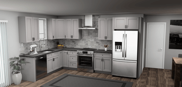 Fabuwood Allure Fusion Nickel 8 x 13 L Shaped Kitchen Main Layout Photo