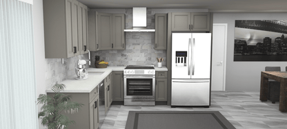 Fabuwood Allure Fusion Stone 10 x 10 L Shaped Kitchen Front Layout Photo