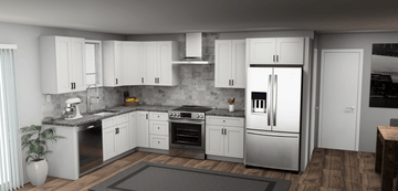 Fabuwood Allure Galaxy Frost 8 x 13 L Shaped Kitchen Main Layout Photo