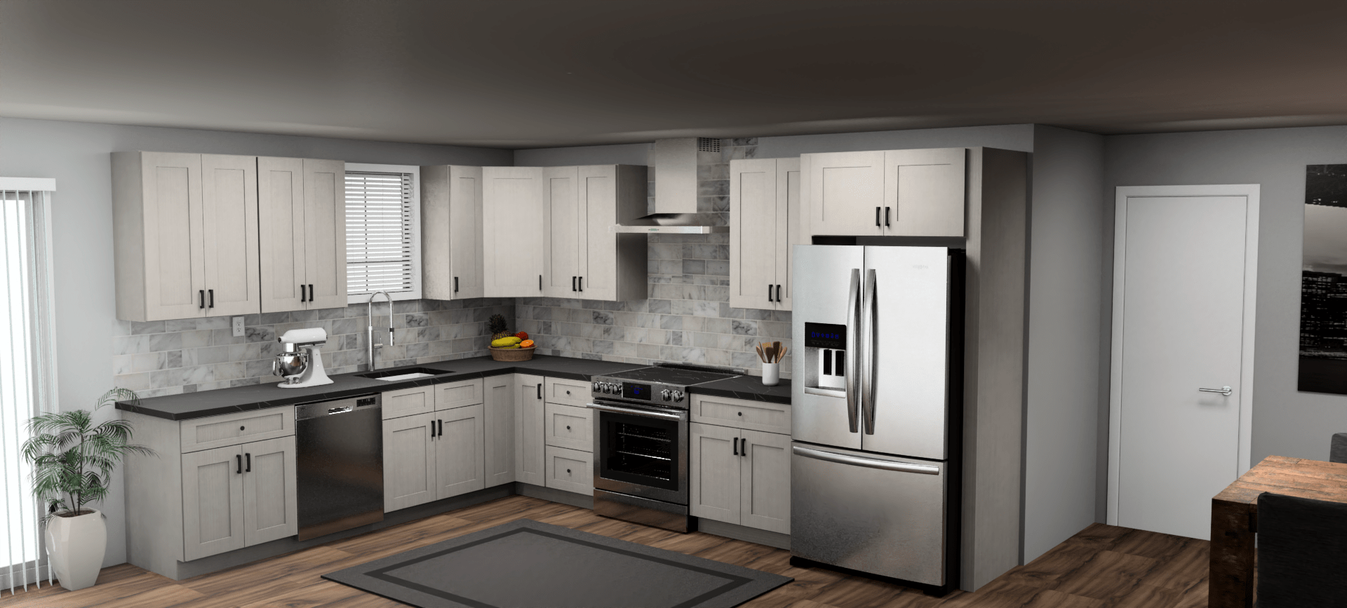 Fabuwood Allure Galaxy Horizon 10 x 13 L Shaped Kitchen Main Layout Photo