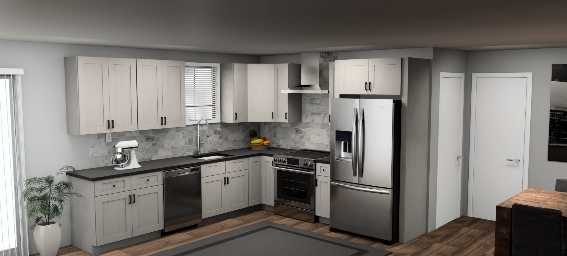 Fabuwood Allure Galaxy Horizon 11 x 10 L Shaped Kitchen Main Layout Photo
