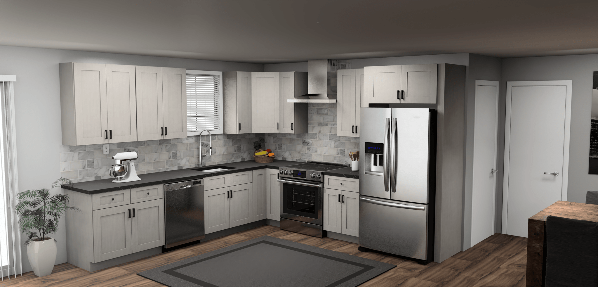 Fabuwood Allure Galaxy Horizon 11 x 11 L Shaped Kitchen Main Layout Photo