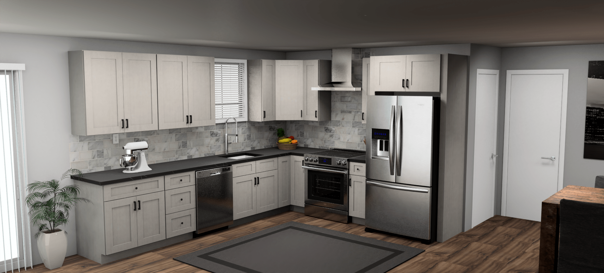 Fabuwood Allure Galaxy Horizon 12 x 10 L Shaped Kitchen Main Layout Photo