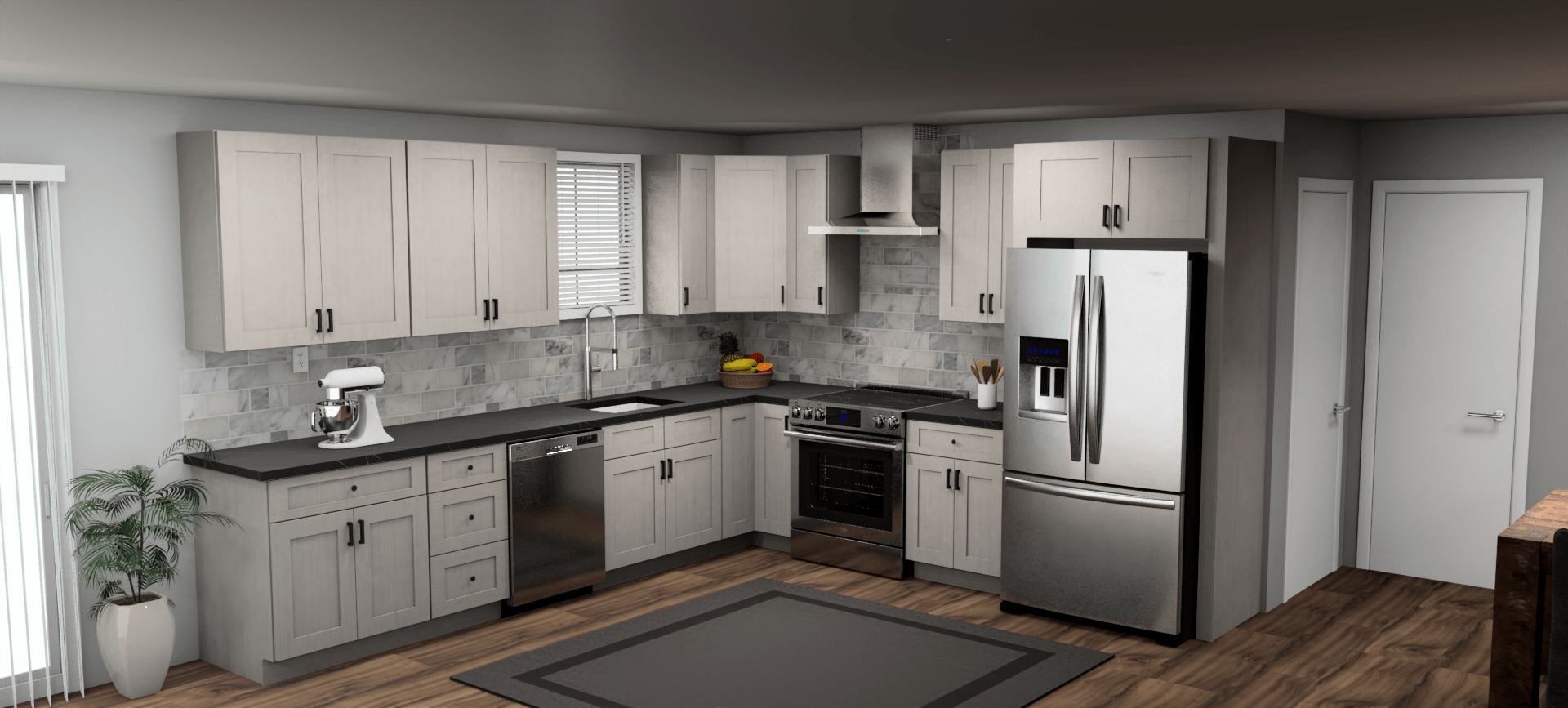 Fabuwood Allure Galaxy Horizon 12 x 11 L Shaped Kitchen Main Layout Photo
