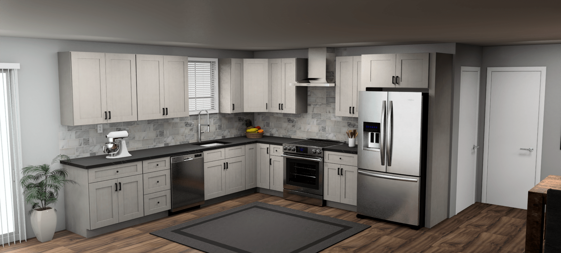 Fabuwood Allure Galaxy Horizon 12 x 12 L Shaped Kitchen | Cabinets