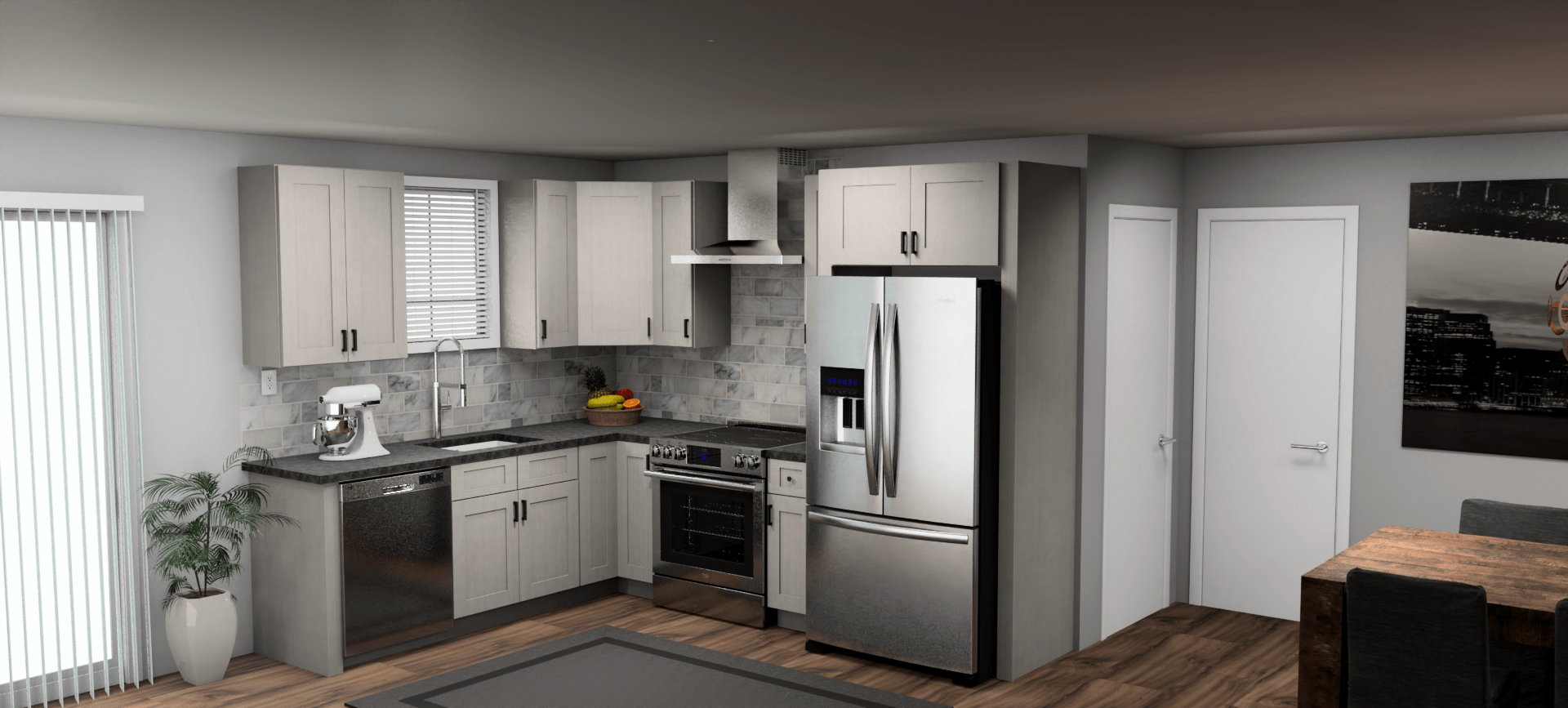 Fabuwood Allure Galaxy Horizon 8 x 10 L Shaped Kitchen Main Layout Photo