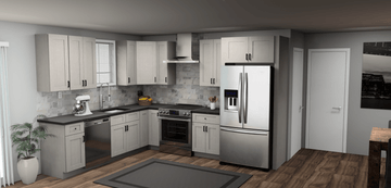 Fabuwood Allure Galaxy Horizon 9 x 11 L Shaped Kitchen Main Layout Photo