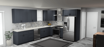 Fabuwood Allure Galaxy Indigo 12 x 10 L Shaped Kitchen Main Layout Photo