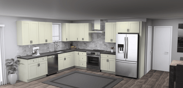 Fabuwood Allure Galaxy Linen 11 x 13 L Shaped Kitchen Main Layout Photo