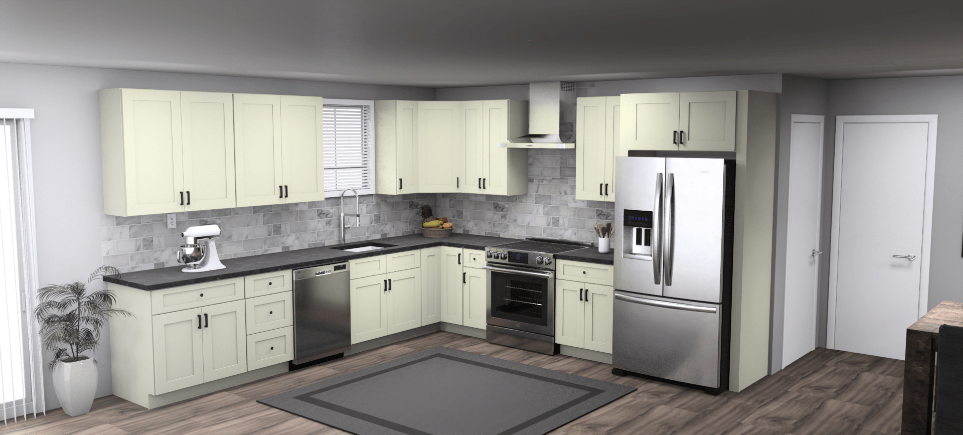 Fabuwood Allure Galaxy Linen 12 x 12 L Shaped Kitchen Main Layout Photo