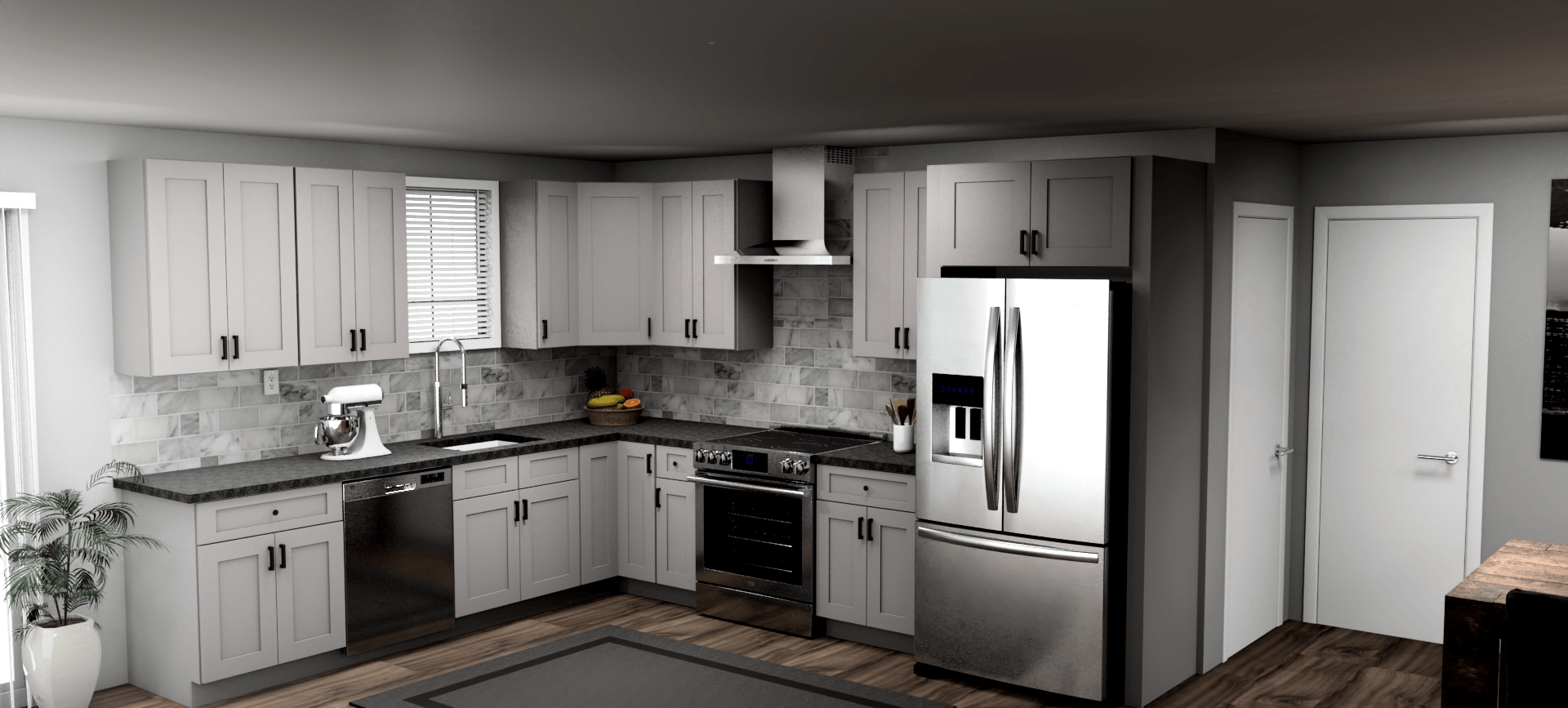 Fabuwood Allure Galaxy Nickel 10 x 12 L Shaped Kitchen Main Layout Photo