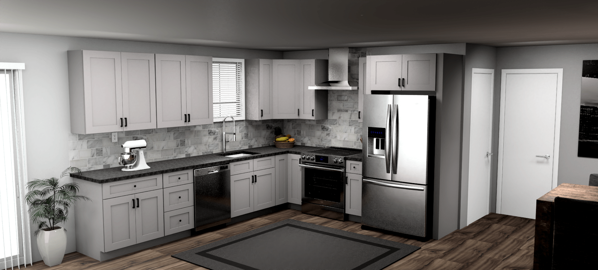Fabuwood Allure Galaxy Nickel 12 x 10 L Shaped Kitchen Main Layout Photo