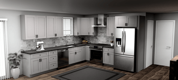 Fabuwood Allure Galaxy Nickel 12 x 11 L Shaped Kitchen Main Layout Photo