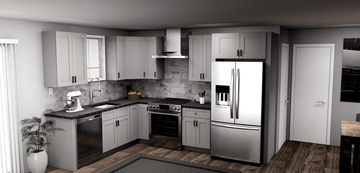 Fabuwood Allure Galaxy Nickel 8 x 11 L Shaped Kitchen Main Layout Photo