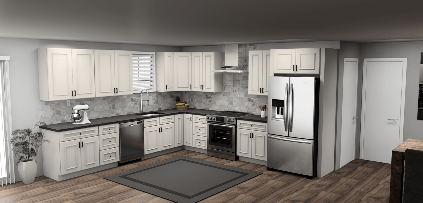 Fabuwood Allure Imperio Dove 12 x 13 L Shaped Kitchen Main Layout Photo