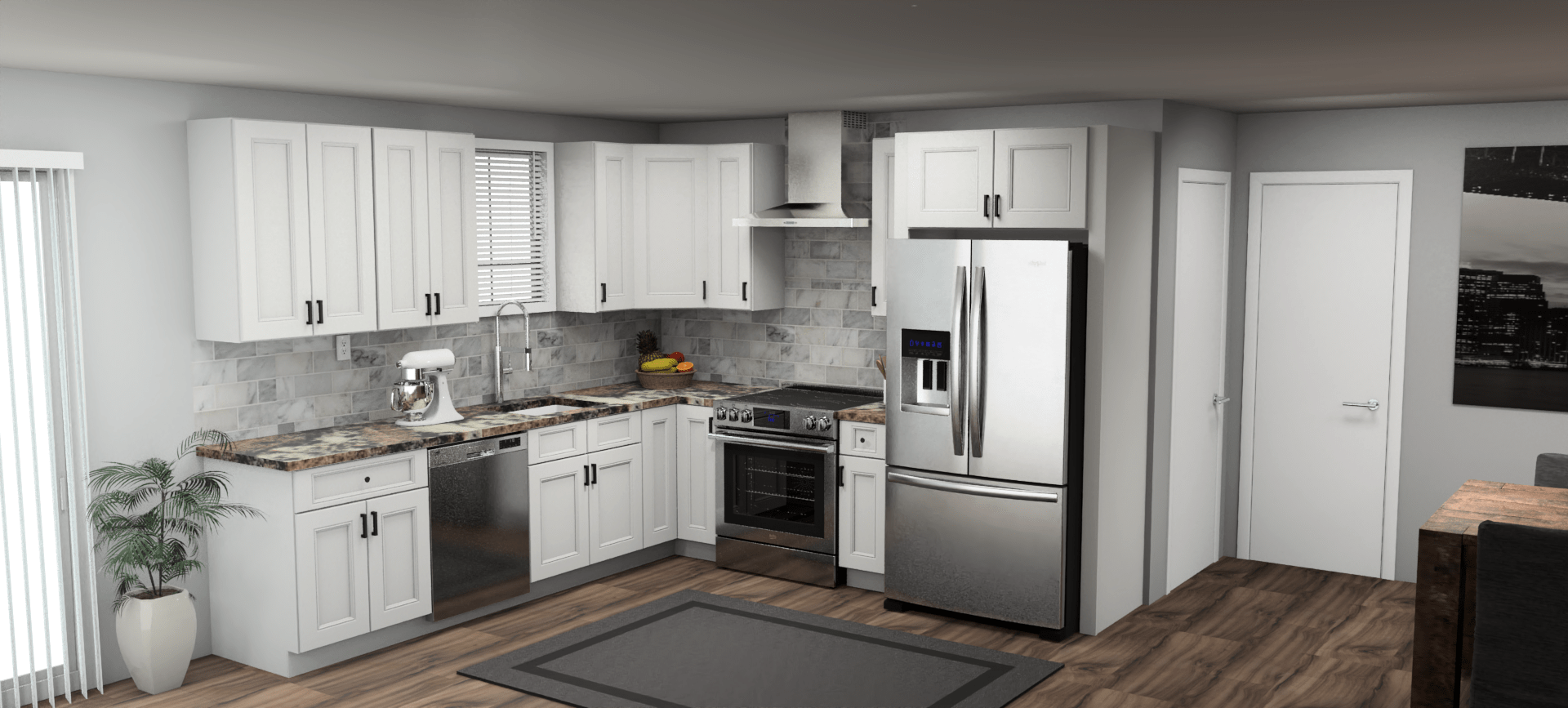 Fabuwood Allure Nexus Frost 10 x 10 L Shaped Kitchen Main Layout Photo