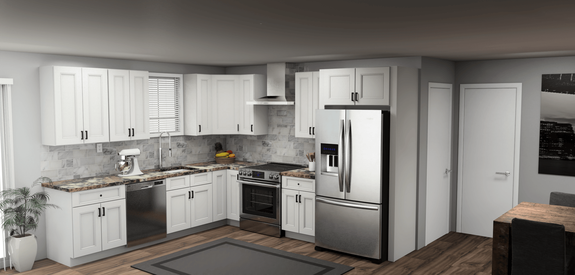 Fabuwood Allure Nexus Frost 10 x 11 L Shaped Kitchen Main Layout Photo
