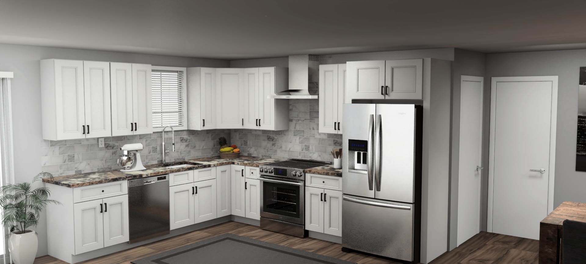 Fabuwood Allure Nexus Frost 10 x 12 L Shaped Kitchen Main Layout Photo