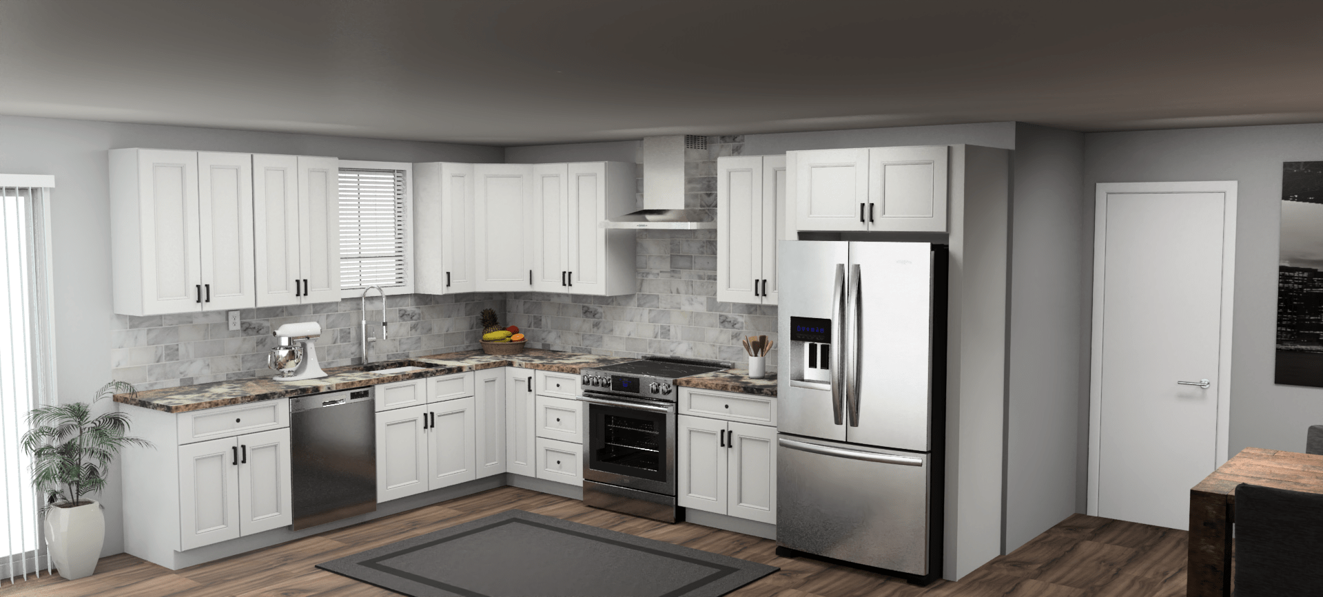 Fabuwood Allure Nexus Frost 10 x 13 L Shaped Kitchen Main Layout Photo