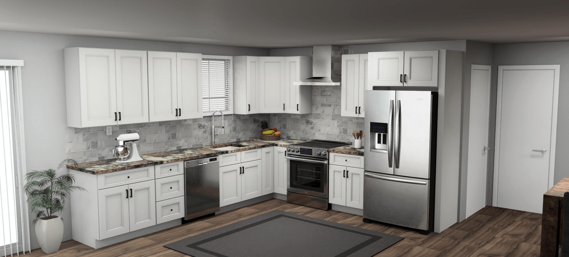 Fabuwood Allure Nexus Frost 12 x 11 L Shaped Kitchen Main Layout Photo