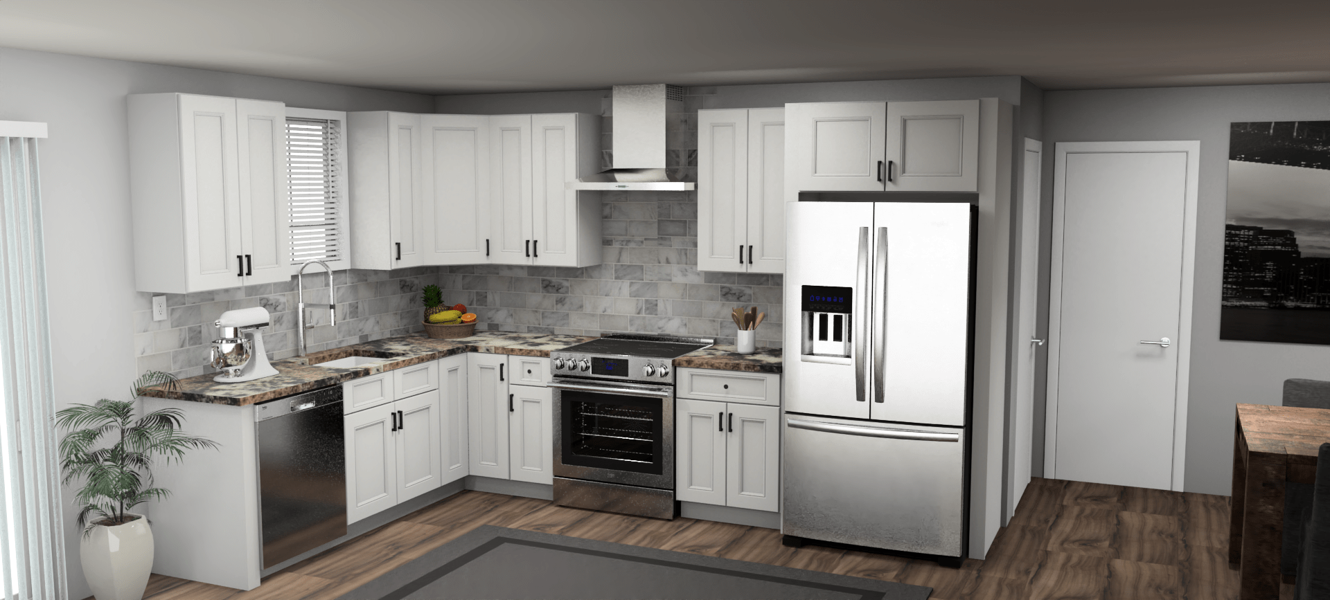 Fabuwood Allure Nexus Frost 8 x 12 L Shaped Kitchen Main Layout Photo