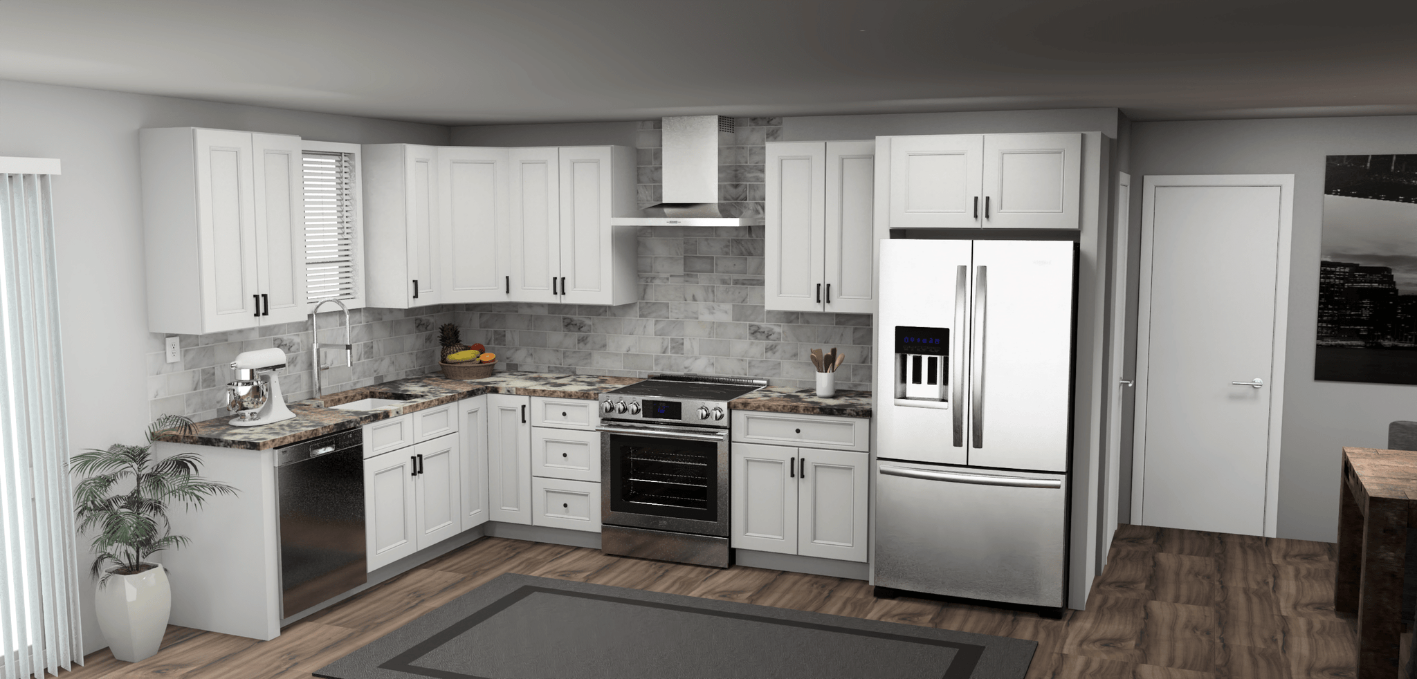 Fabuwood Allure Nexus Frost 8 x 13 L Shaped Kitchen Main Layout Photo