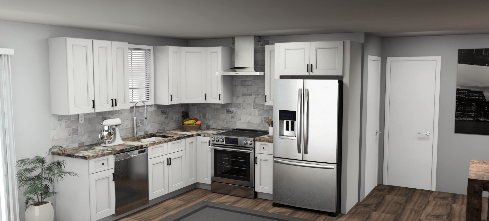 Fabuwood Allure Nexus Frost 9 x 10 L Shaped Kitchen Main Layout Photo
