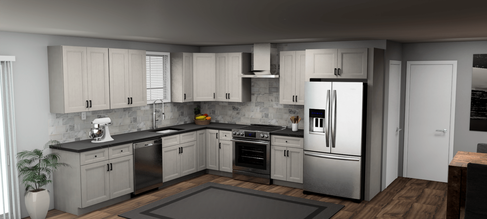 Fabuwood Allure Onyx Horizon 11 x 12 L Shaped Kitchen Main Layout Photo
