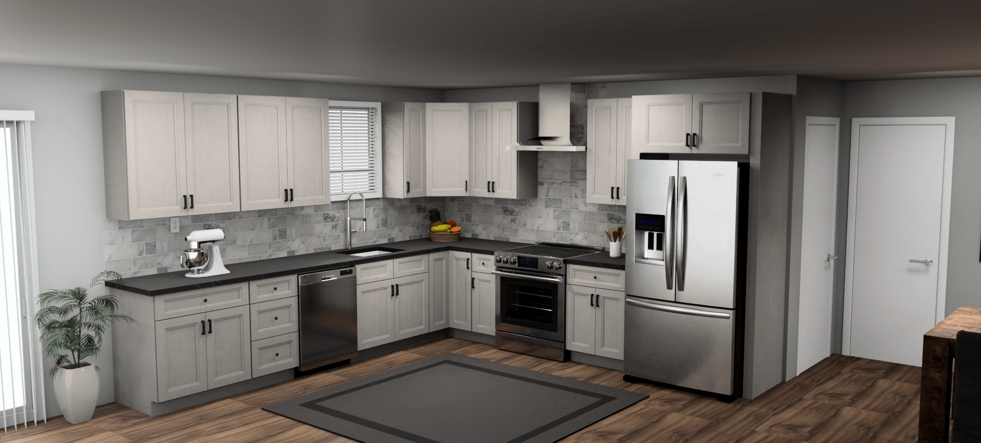 Fabuwood Allure Onyx Horizon 12 x 12 L Shaped Kitchen Main Layout Photo