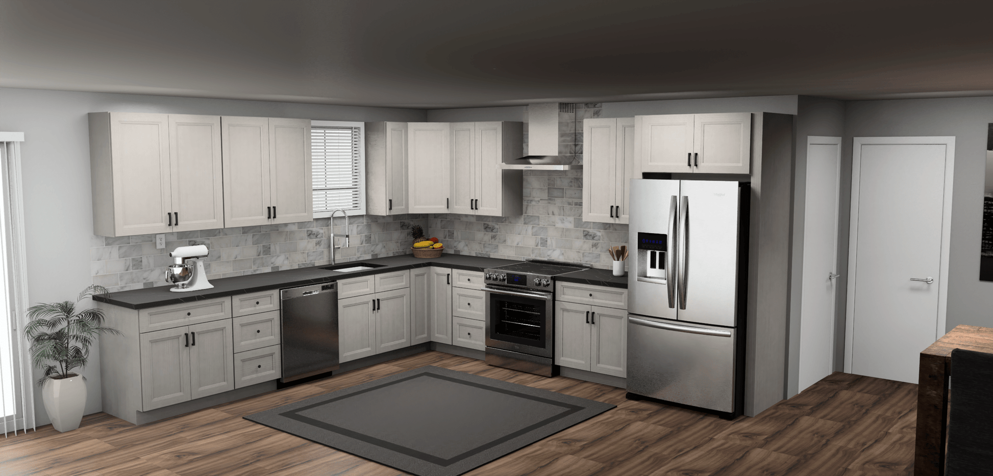 Fabuwood Allure Onyx Horizon 12 x 13 L Shaped Kitchen Main Layout Photo