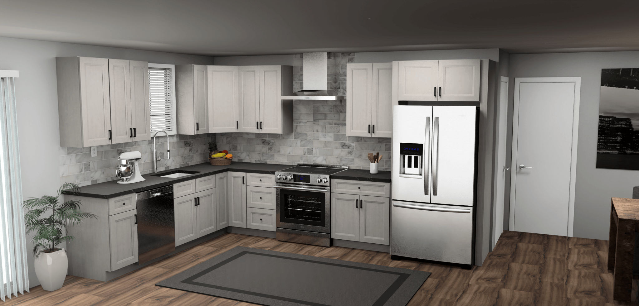 Fabuwood Allure Onyx Horizon 9 x 13 L Shaped Kitchen Main Layout Photo