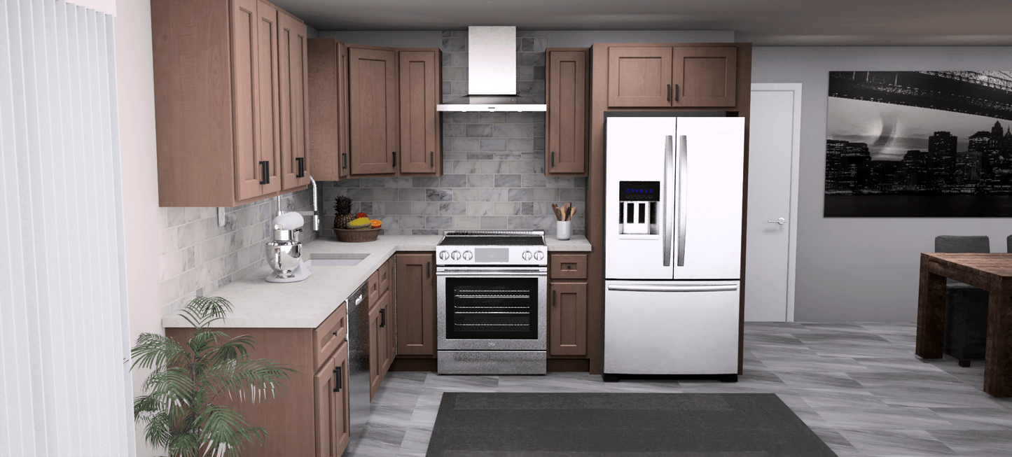 Fabuwood Quest Metro Java 10 x 10 L Shaped Kitchen Front Layout Photo