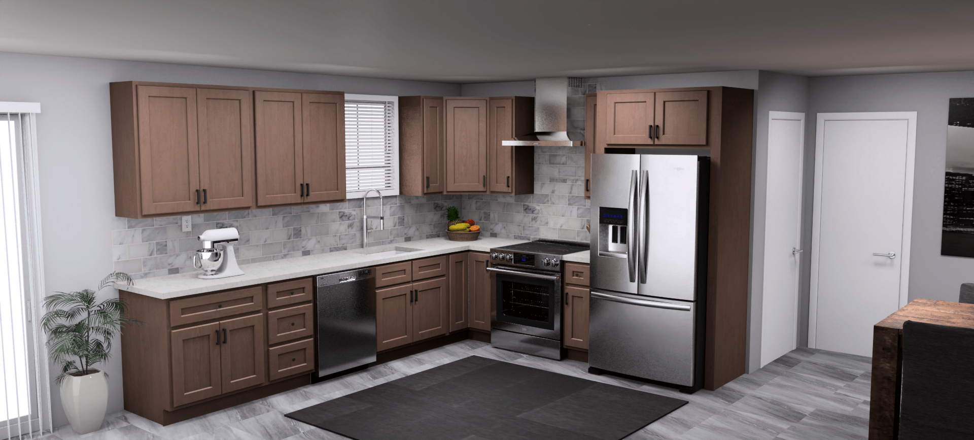 Fabuwood Quest Metro Java 12 x 10 L Shaped Kitchen Main Layout Photo