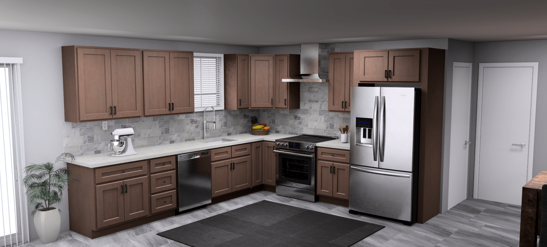 Fabuwood Quest Metro Java 12 x 11 L Shaped Kitchen Main Layout Photo