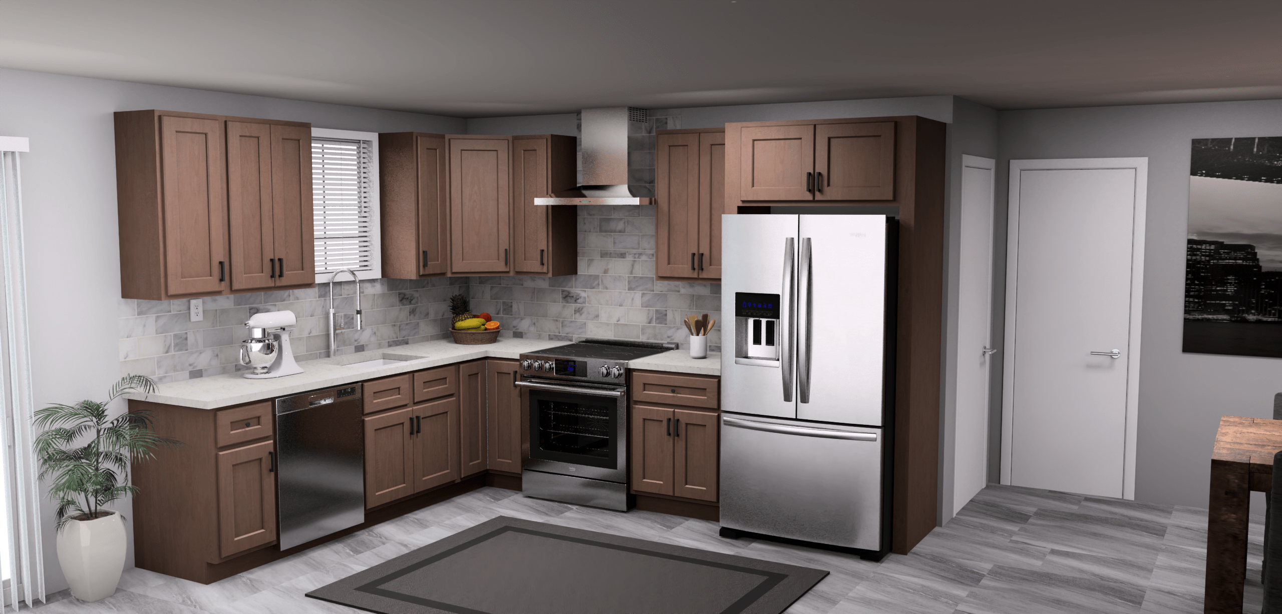 Fabuwood Quest Metro Java 9 x 11 L Shaped Kitchen Main Layout Photo