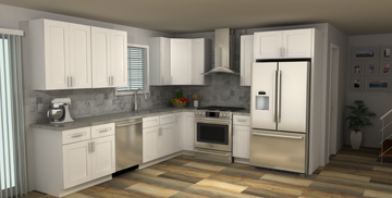 LessCare Alpina White 11 x 10 L Shaped Kitchen Main Layout Photo
