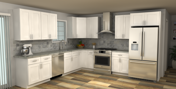 LessCare Alpina White 11 x 12 L Shaped Kitchen Main Layout Photo
