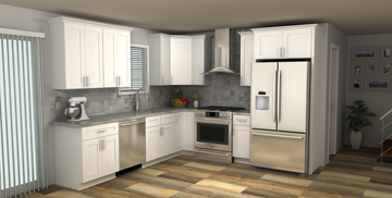 LessCare Alpina White 10 x 10 L Shaped Kitchen Main Layout Photo