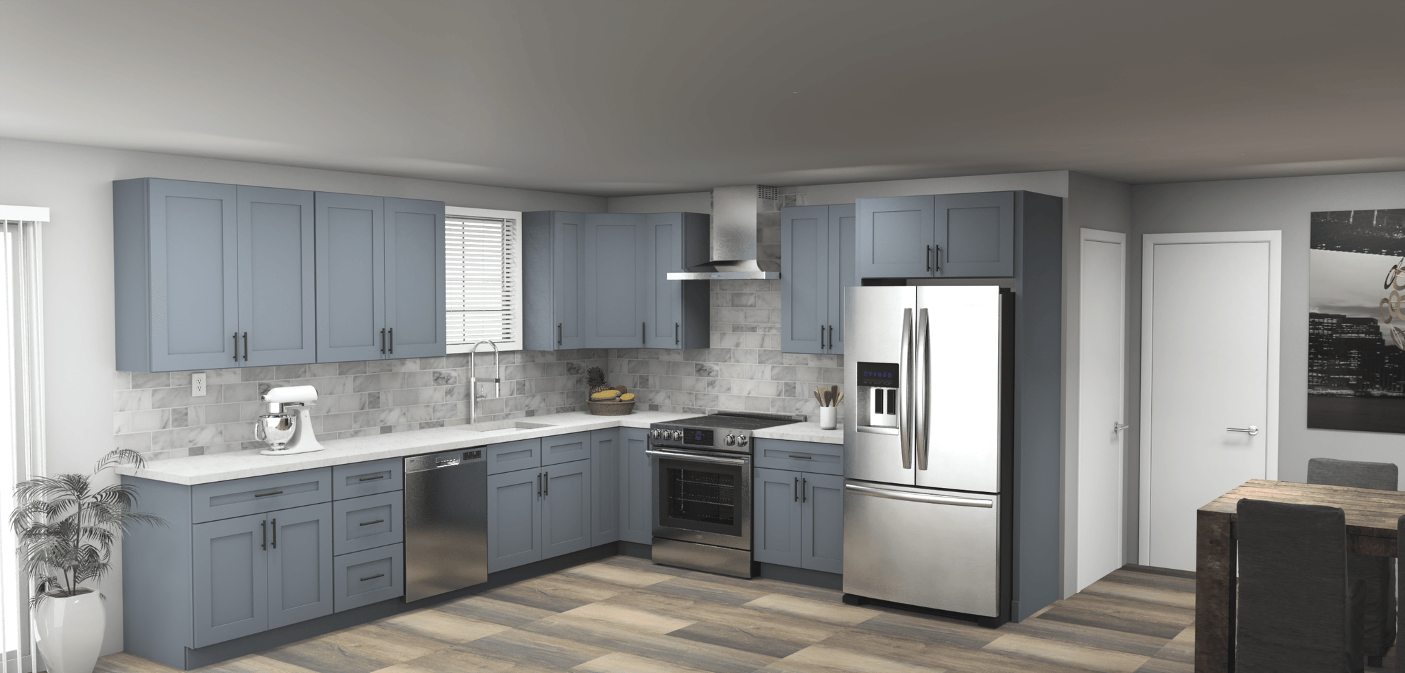 LessCare Colonial Gray 12 x 11 L Shaped Kitchen Main Layout Photo