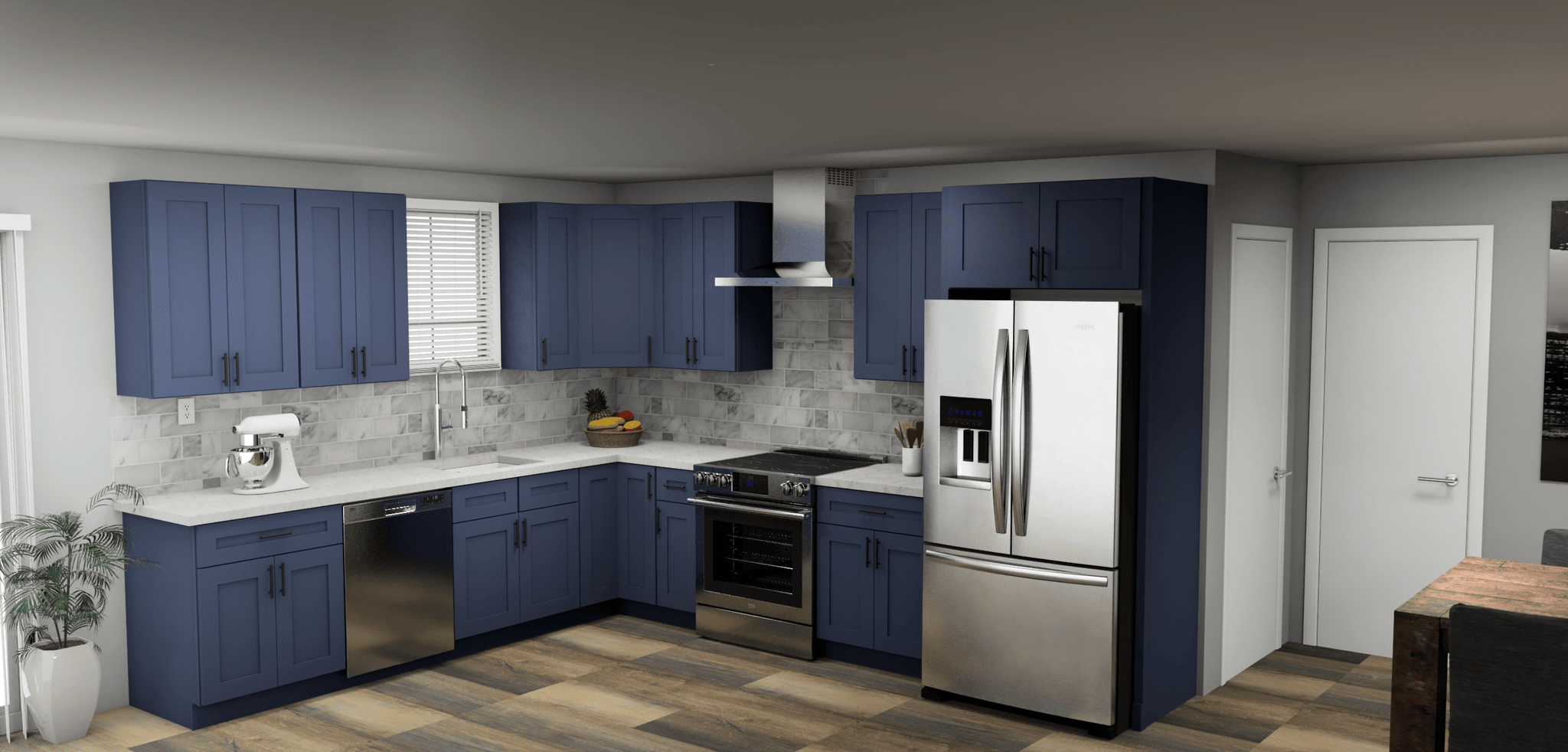LessCare Danbury Blue 10 x 12 L Shaped Kitchen Main Layout Photo
