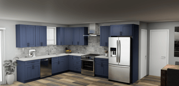 LessCare Danbury Blue 10 x 13 L Shaped Kitchen Main Layout Photo