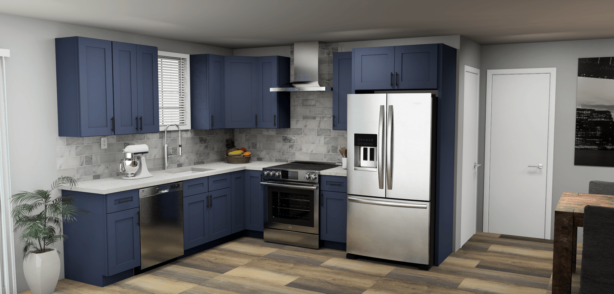 LessCare Danbury Blue 9 x 10 L Shaped Kitchen Main Layout Photo