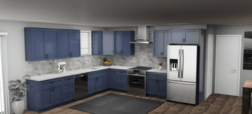 Pioneer The Blue Shaker 12 x 13 L Shaped Kitchen Main Layout Photo