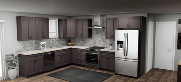 Pioneer The Cinder Grey 10 x 13 L Shaped Kitchen Main Layout Photo