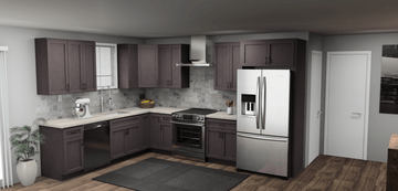 Pioneer The Cinder Grey 9 x 12 L Shaped Kitchen Main Layout Photo